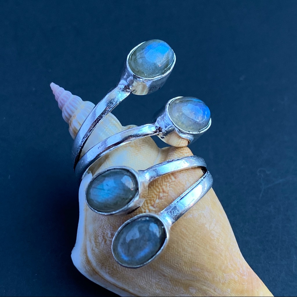 Labradorite Adjustable Silver Ring